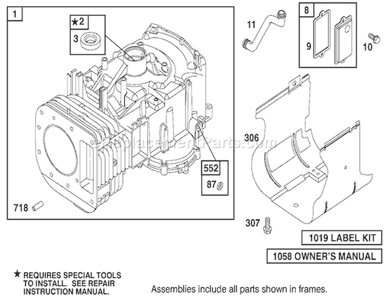 Engine Diagram and Parts List for 77106 200000001-200999999 - 2000 Toro Lawn Tractor
