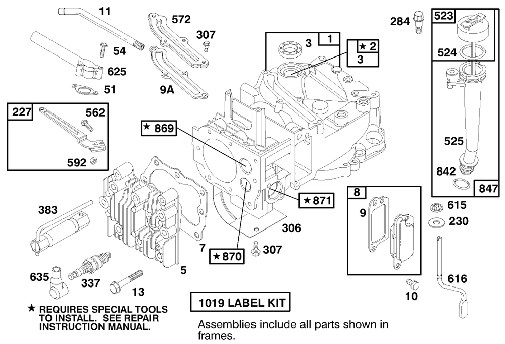Engine Briggs & Stratton Model 12f802-0650-01 Diagram and Parts List for 20776 7900001 - 7999999 Toro Lawn Mower