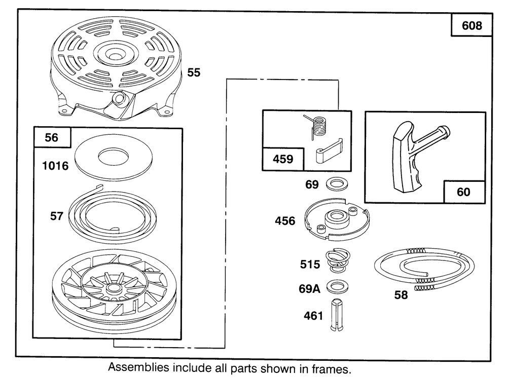Engine Briggs & Stratton Model 12e802-0653-01 Diagram and Parts List for 21000BC 5900001 - 5999999 Toro Lawn Tractor Accessories