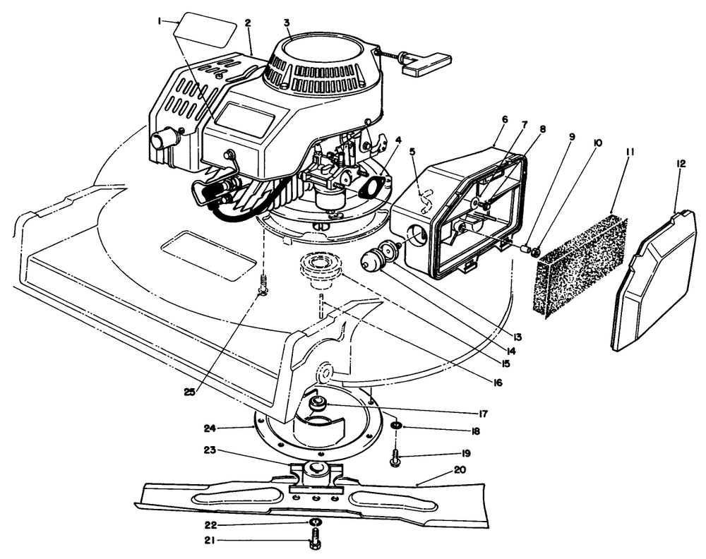 Engine Assembly Diagram and Parts List for 22036 2000001 - 2999999 Toro Lawn Mower