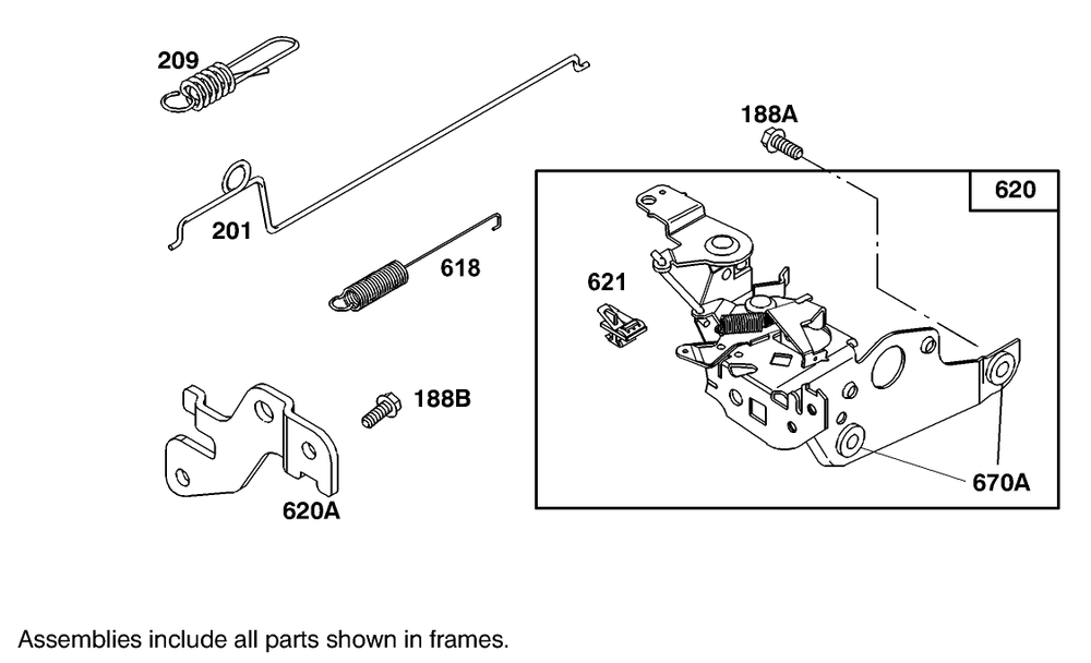 Carburetor Link Assembly Briggs And Stratton 127802-0640-01 Diagram and Parts List for 20444 5900001 - 5999999 Toro Lawn Mower