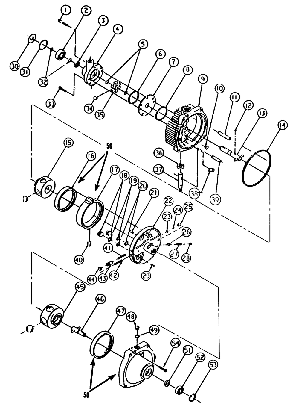 Hydraulic Pump And Motor Diagram and Parts List for 73401 3900001 - 3999999 Toro Lawn Tractor