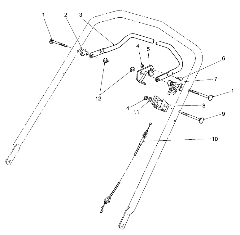 Traction Control Assembly Diagram and Parts List for 26620BG 2000001 - 2999999 Toro Lawn Mower