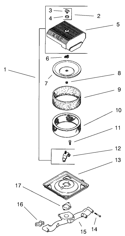 Group 10-Air Intake Diagram and Parts List for 73561 9900001 - 9999999 Toro Lawn Tractor