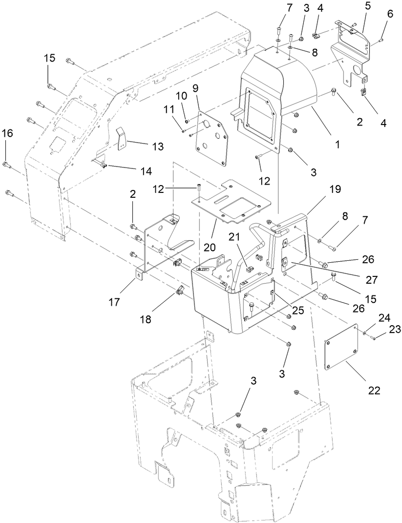 Right Console Assembly Diagram and Parts List for 25530T 323000000 - 999999999 Toro Lawn Tractor Accessories