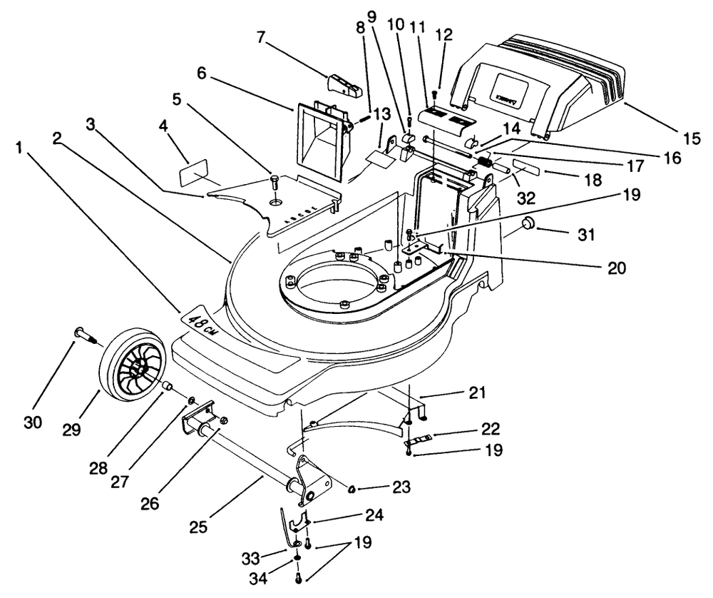 Housing Assembly Diagram and Parts List for 20900 0000001 - 0999999 Toro Lawn Mower