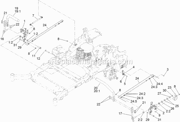 Motion Control Assembly Diagram and Parts List for 74915CP 311000001-311999999 Toro Lawn Mower