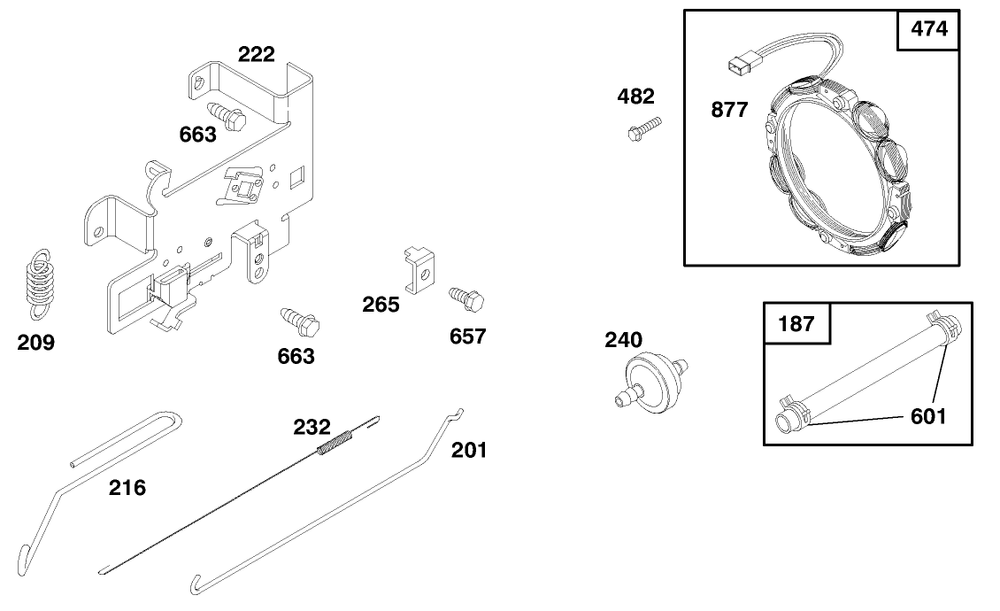 Engine Briggs & Stratton Model 282707-0119-01 Diagram and Parts List for 71188 7900001 - 7999999 Toro Lawn Tractor