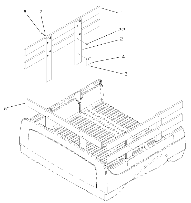 Side Stake Assembly Diagram and Parts List for 7290  Toro Lawn Tractor
