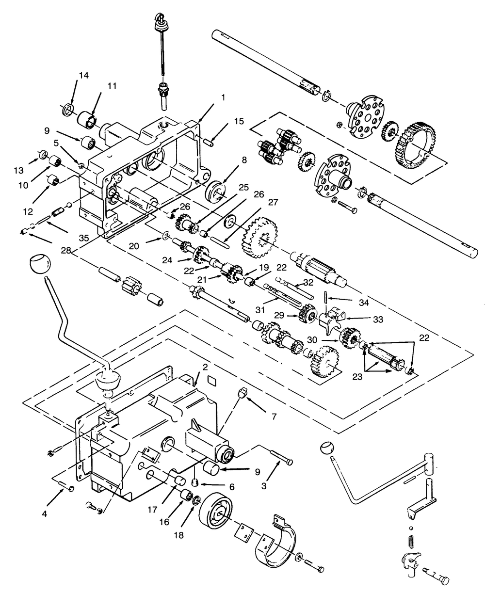 Transmission 8-Speed Diagram and Parts List for 73420 4900001 - 4999999 Toro Lawn Tractor
