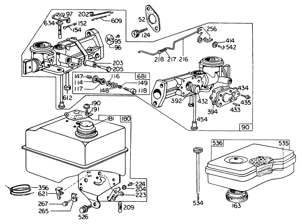 Carburetor Assembly Diagram and Parts List for 62923 8000001 - 8999999 Toro Leaf Blower / Vacuum
