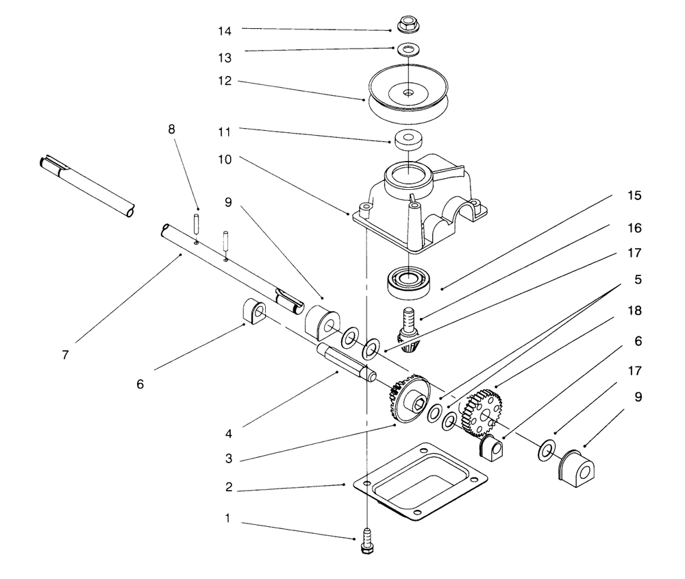 Gearcase Assembly No. 71-9600 Diagram and Parts List for 20929B 69000001 - 69999999 Toro Lawn Mower