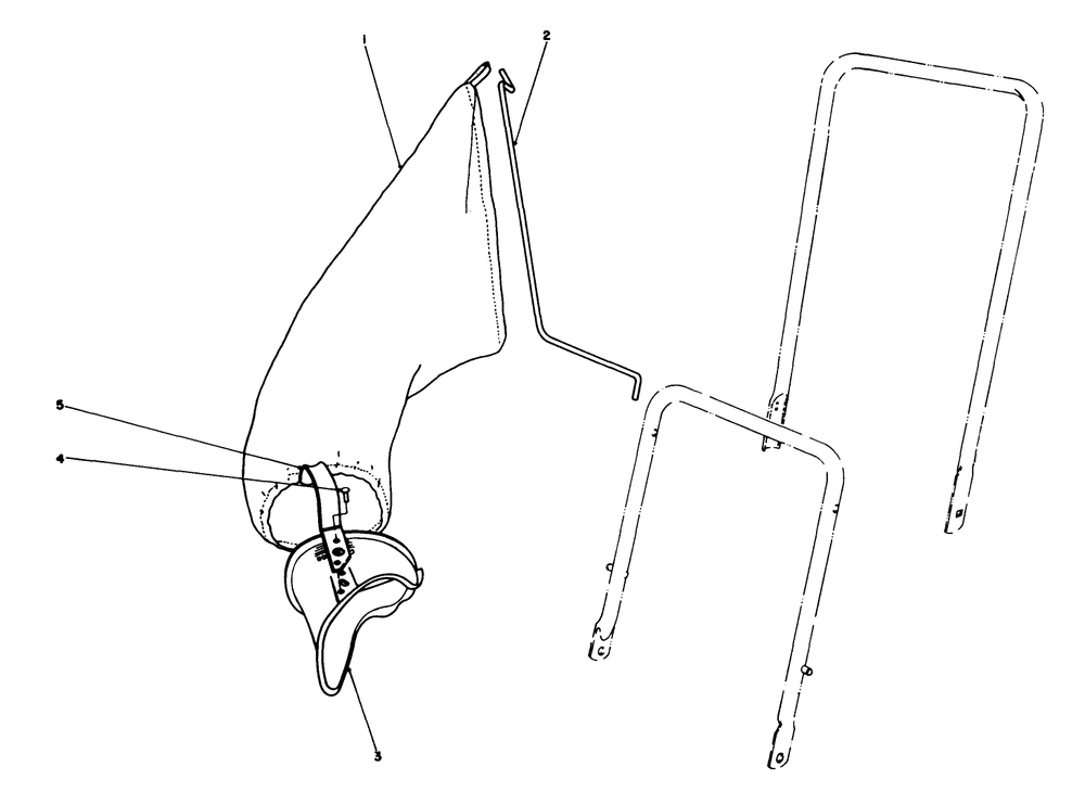 Grass Bagging Kit No. 38-0050 (Optional) Diagram and Parts List for 22025C 9000001 - 9999999 Toro Lawn Mower
