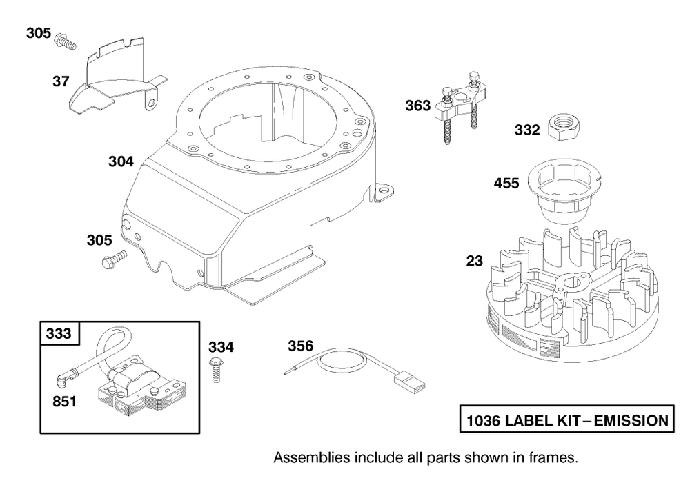 Engine Briggs & Stratton Model 12f802-1767-E1 Diagram and Parts List for 20803 8900001 - 8999999 Toro Lawn Mower