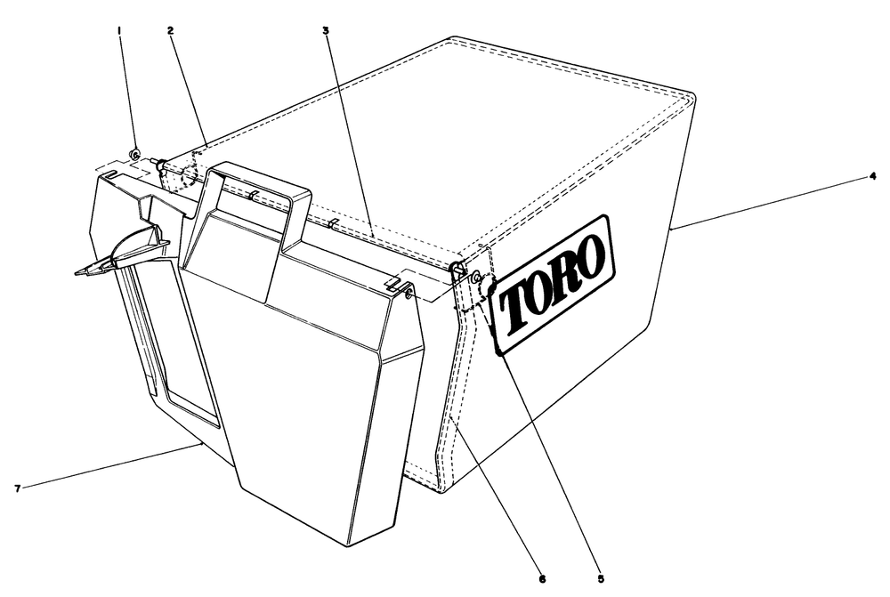 Grass Bag Assembly No. 11-0159 Diagram and Parts List for 20522C 7000001 - 7999999 Toro Lawn Mower