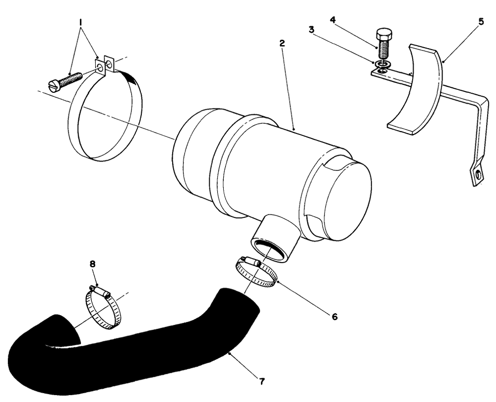 Air Cleaner Assembly Diagram and Parts List for 30113 5000001 - 5999999 Toro Lawn Tractor Accessories
