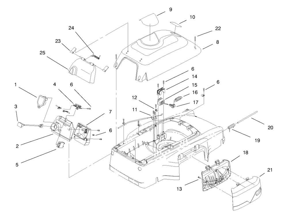Cover, Mulch Plug And Palnel Assembly Diagram and Parts List for 21040 7900001 - 7999999 Toro Lawn Mower