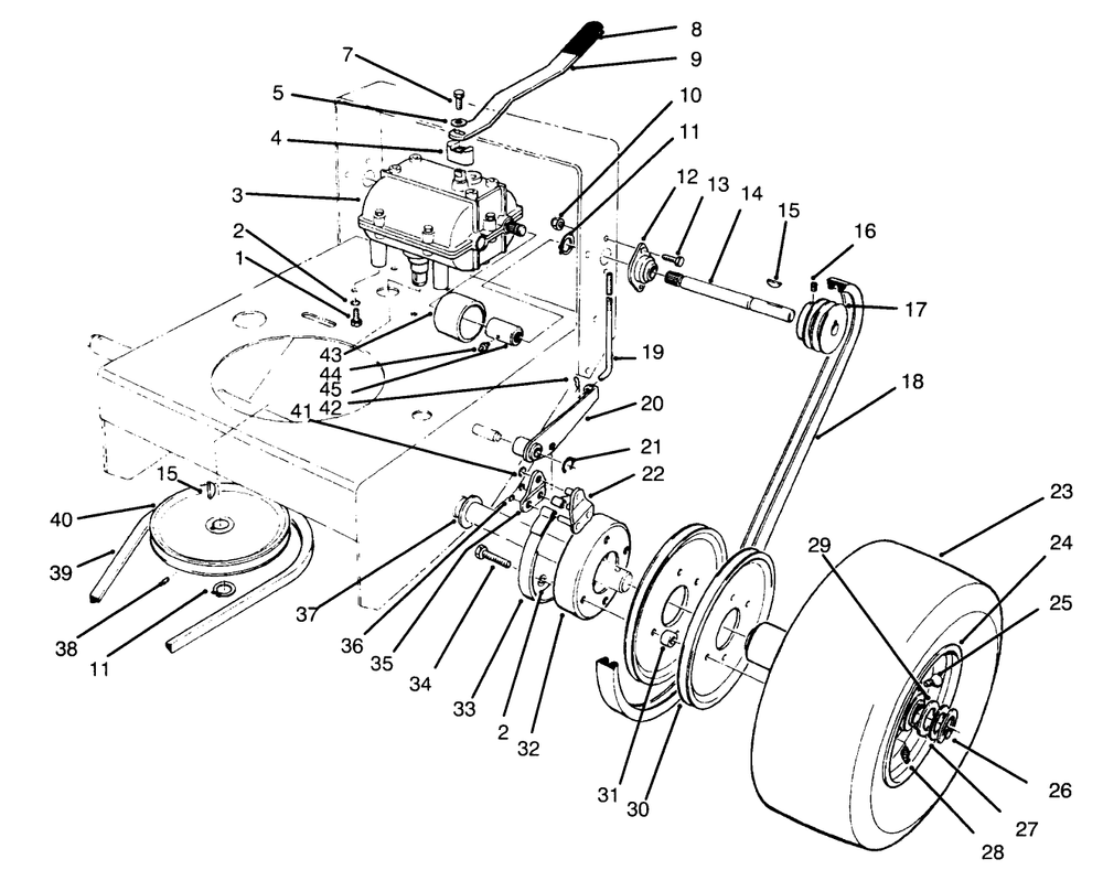 Axle Assembly Diagram and Parts List for 30166 690001 - 691549 Toro Lawn Tractor Accessories