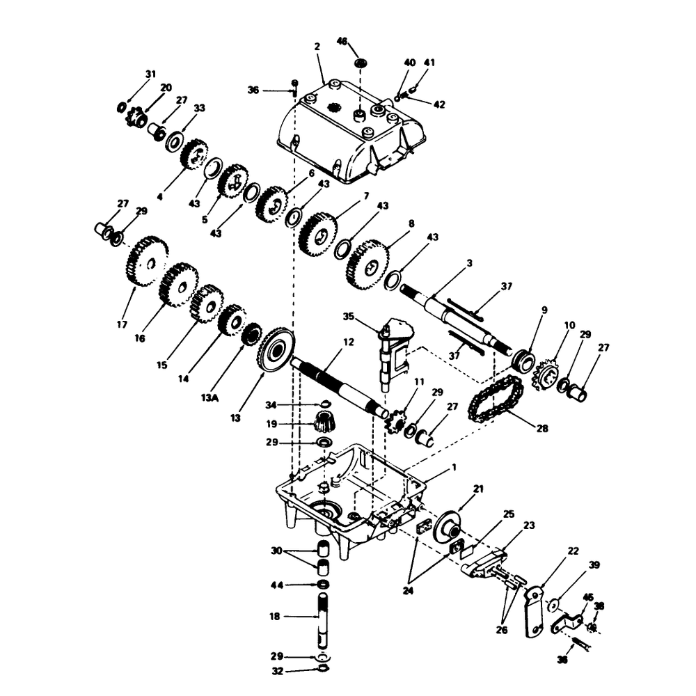 Transmission Model 700-025 Diagram and Parts List for 56123 9000001 - 9999999 Toro Lawn Tractor
