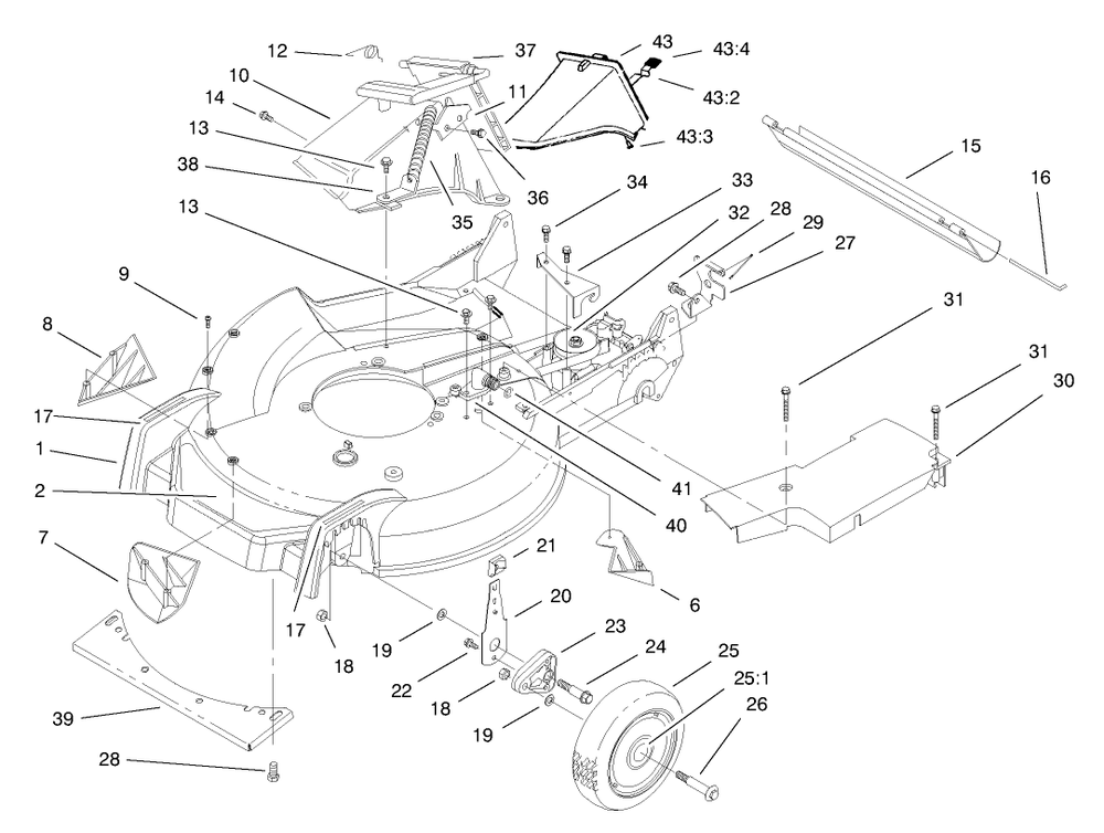 Housing Assembly Diagram and Parts List for 20776 8900001 - 8999999 Toro Lawn Mower
