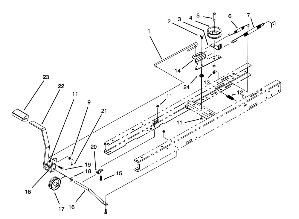 Clutch Assembly Diagram and Parts List for 71191 4900001 - 4999999 Toro Lawn Tractor