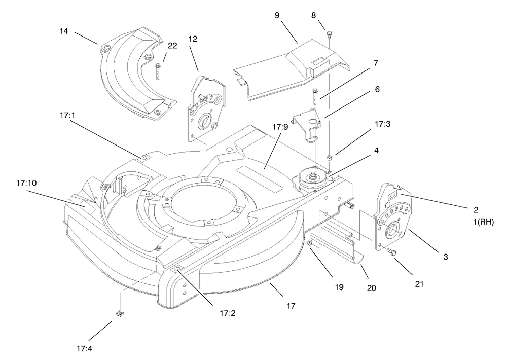 Cover Assembly Diagram and Parts List for 20711 9900001 - 99999999 Toro Lawn Mower