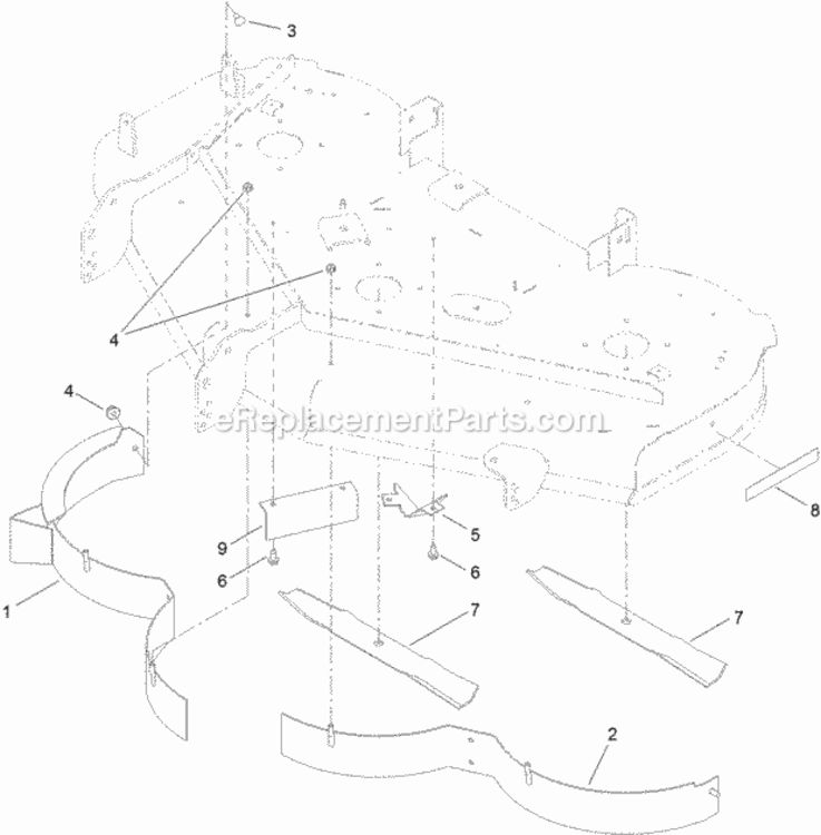 50_Inch_Recycler_Kit_Assembly Diagram and Parts List for 79024  Toro Lawn Tractor Accessories