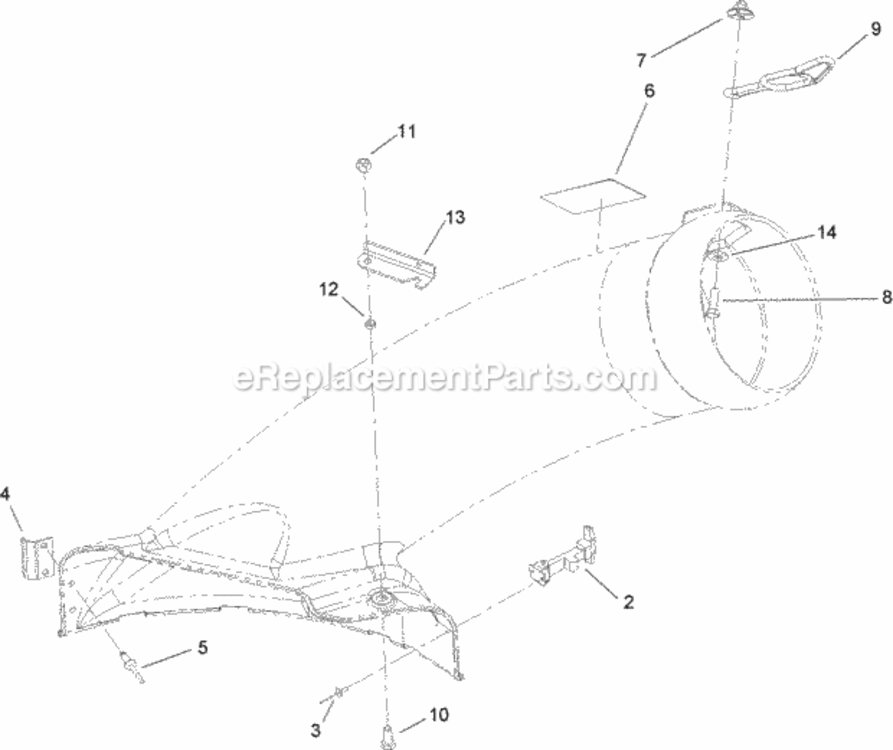 42_Inch_Chute_Assembly_No_112-3975 Diagram and Parts List for 79324 270000001 - 270999999 Toro Lawn Tractor Accessories