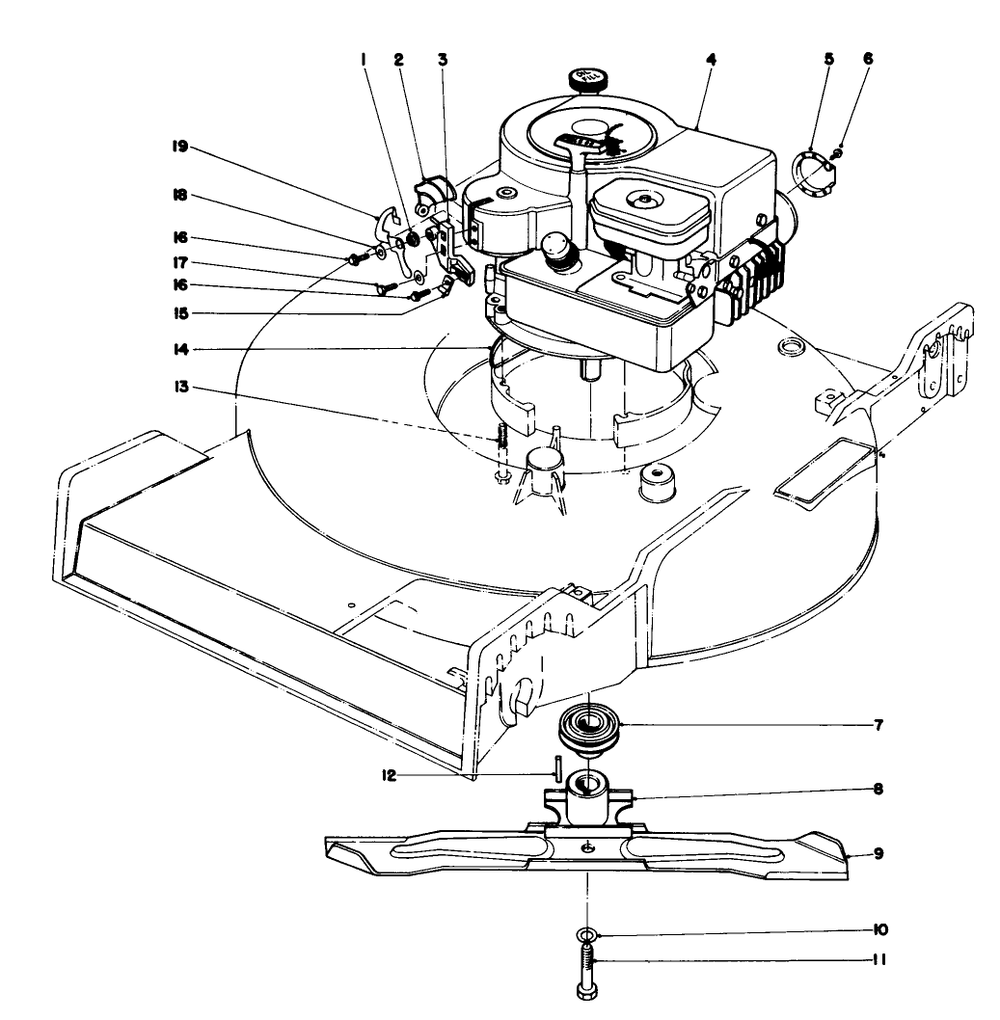 Engine Assembly Diagram and Parts List for 20755 1000001 - 1999999 Toro Lawn Mower