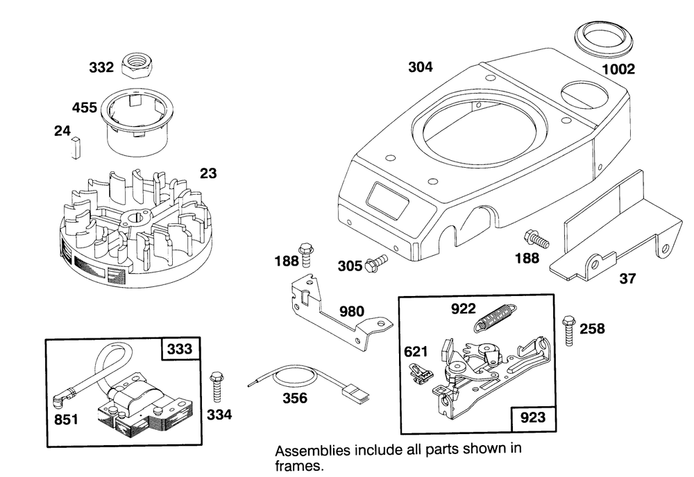Engine Gts 150 Diagram and Parts List for 26630BC 4900001 - 4999999 Toro Lawn Mower