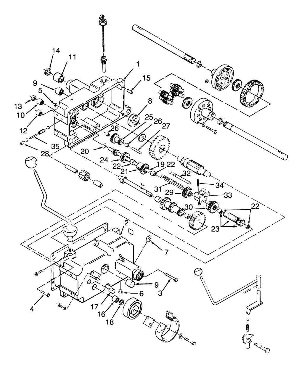 Transmission 8-Speed Diagram and Parts List for 73400 3900001 - 3999999 Toro Lawn Tractor