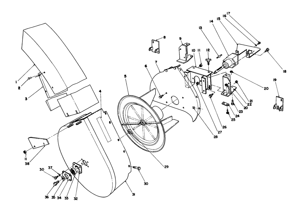 Grass Collection System 5 Diagram and Parts List for 30754 (800001-899999)(1988) Toro Lawn Tractor
