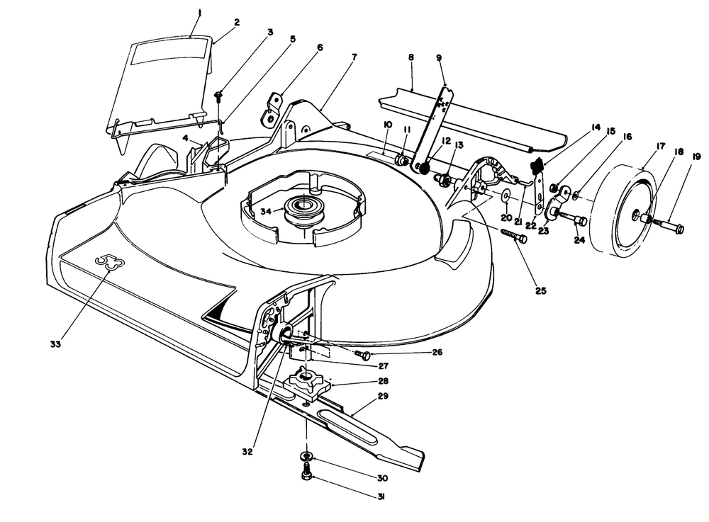 Housing Assembly Diagram and Parts List for 16212C 8000001 - 8999999 Toro Lawn Mower