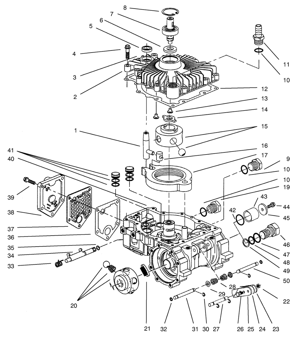 Transmission Assembly Eaton Model 781-016 Diagram and Parts List for 74101 590001 - 599999 Toro Lawn Tractor