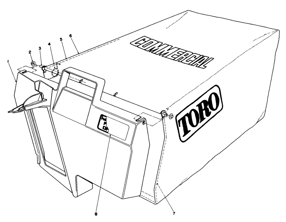 Grass Bag Assembly No. 11-5609 Diagram and Parts List for 22623 7000001 - 7999999 Toro Lawn Mower