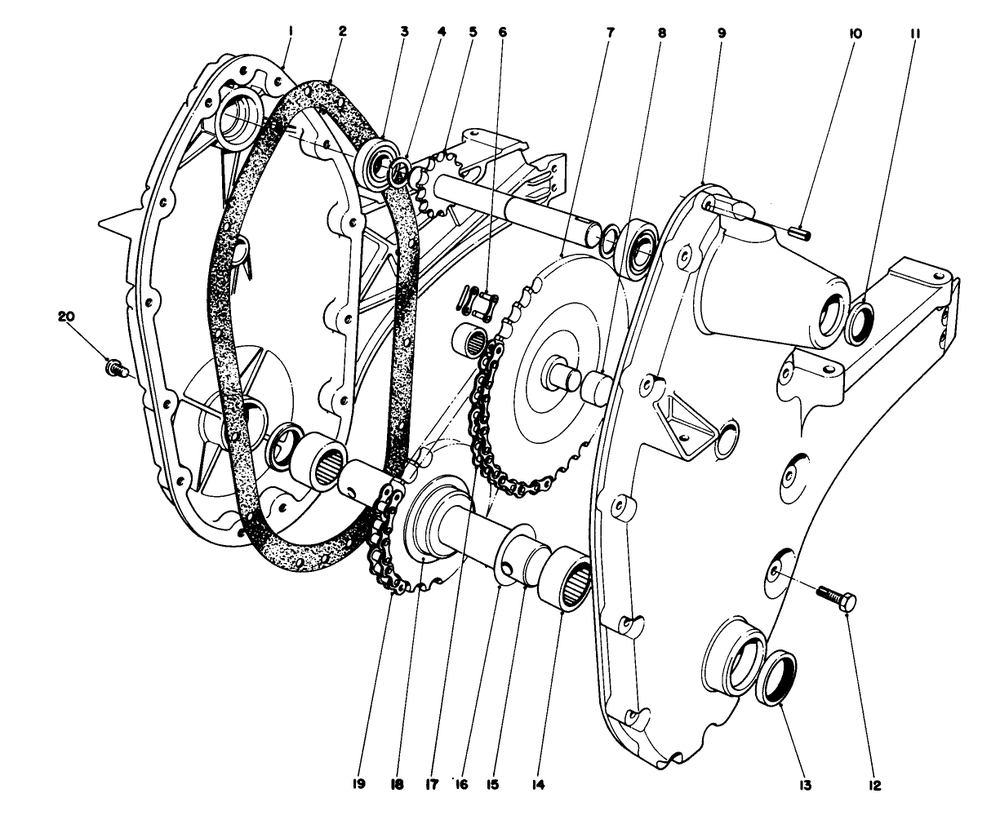 Chain Case Assembly Model 58307 & 58336 Diagram and Parts List for 58307 8000001 - 8999999 Toro Tiller