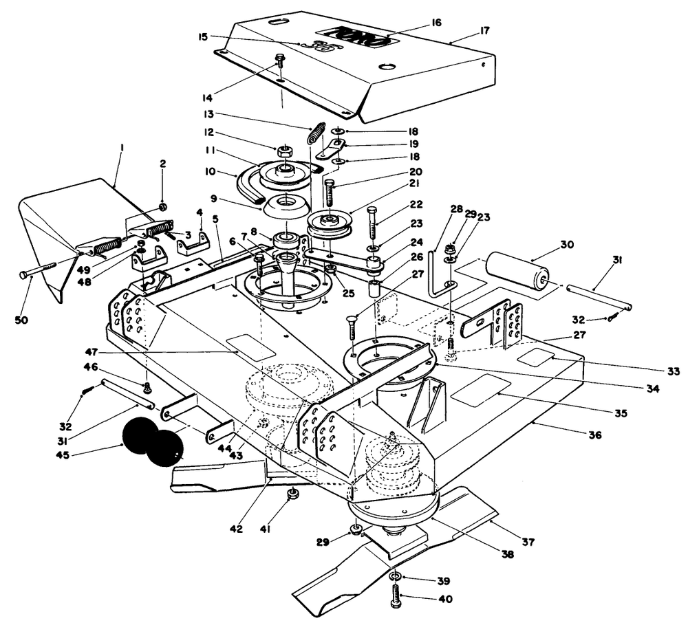 36" Cutting Deck Model No. 30136 Diagram and Parts List for 30111 5000001 - 5999999 Toro Lawn Tractor Accessories