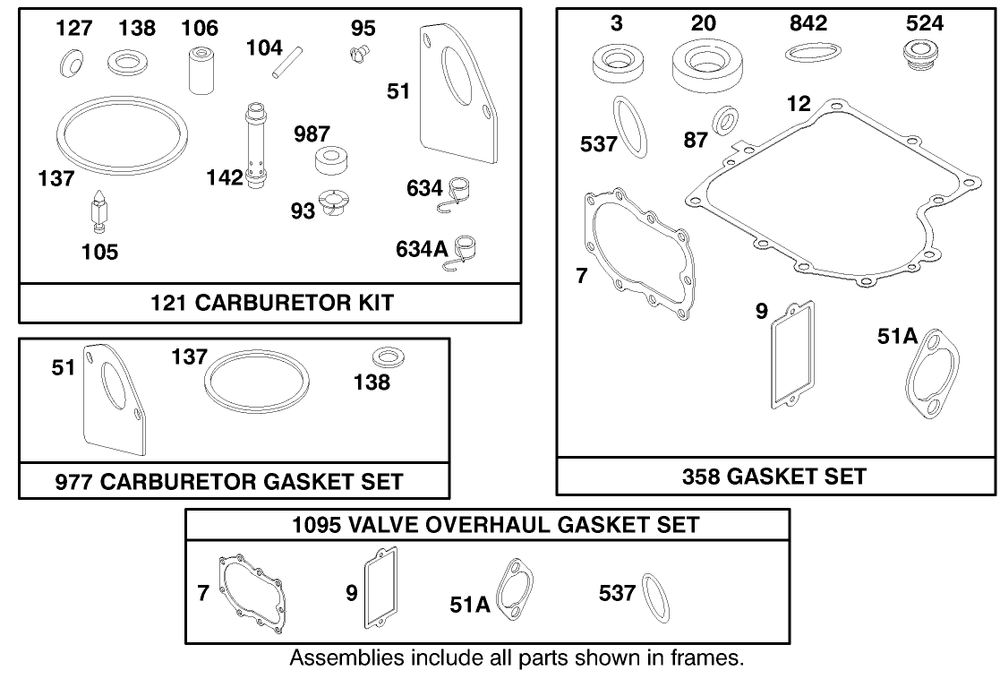 Engine Briggs & Stratton Model 284707-1148-E1 Diagram and Parts List for 71189 8900001 - 8999999 Toro Lawn Tractor