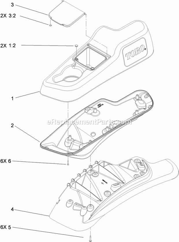 Lh Console Assembly No. 115-7403 Diagram and Parts List for 74903CP 311000001-311999999 Toro Lawn Mower