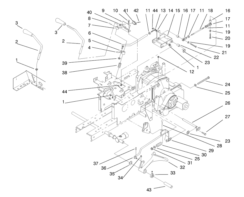 Hydro Controls, Brake System Diagram and Parts List for 73403 7900001 - 7999999 Toro Lawn Tractor
