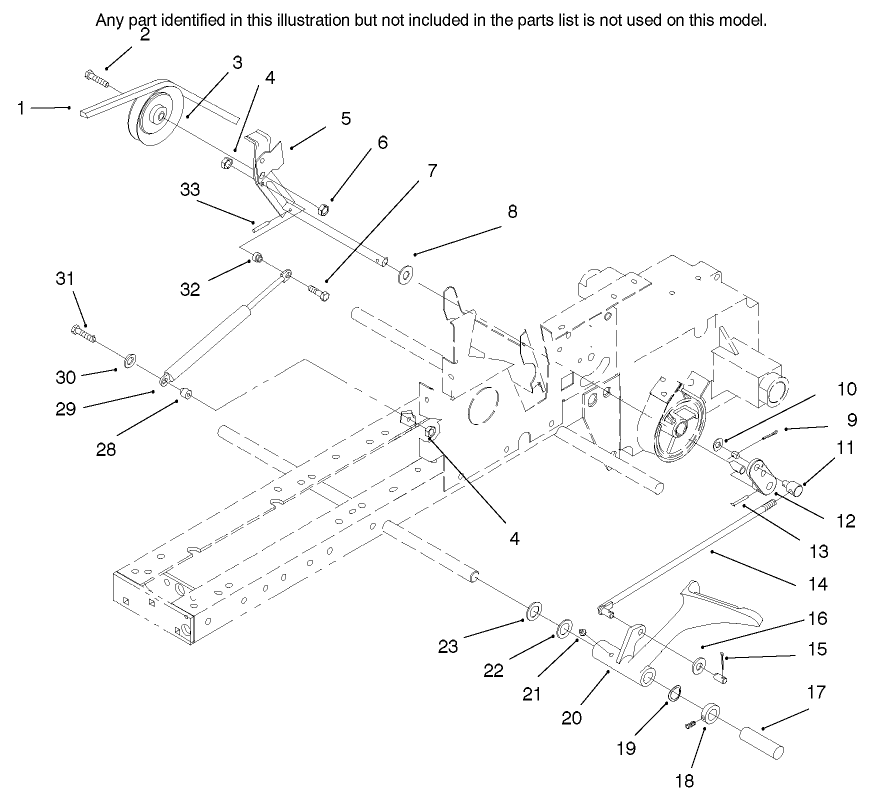 Clutch Diagram and Parts List for 73448 8900001 - 8900499 Toro Lawn Tractor