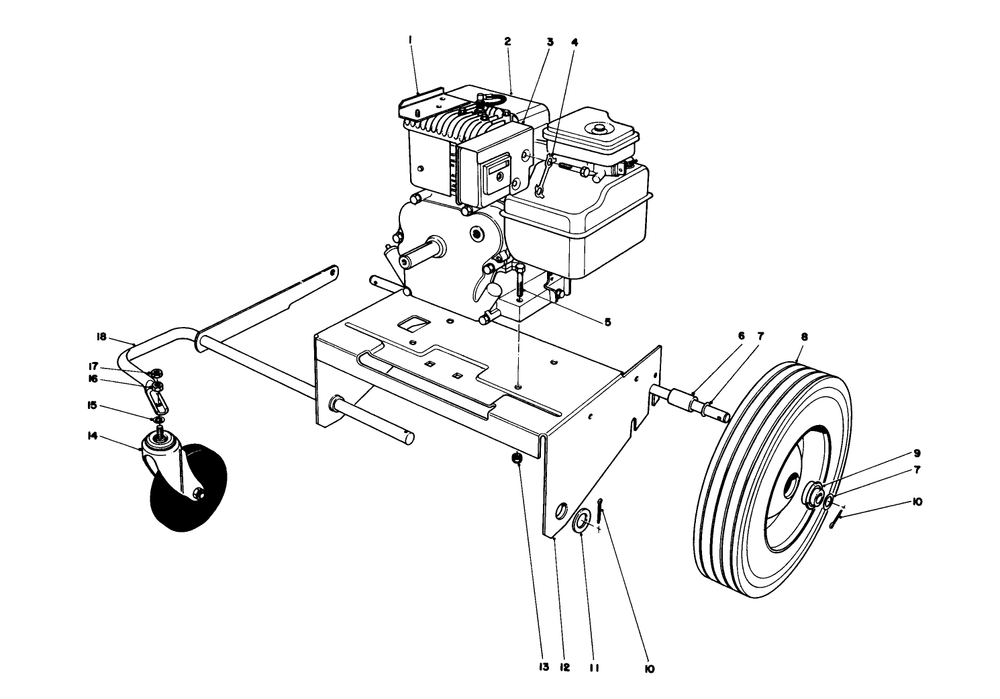 Engine And Base Assembly (Model 62912) Diagram and Parts List for 62923 6000001 - 6999999 Toro Leaf Blower / Vacuum