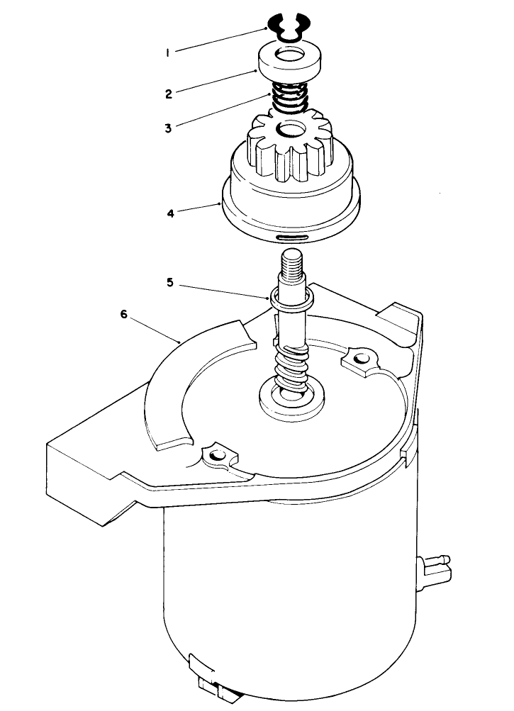 Starter Motor Assembly Diagram and Parts List for 26625B 1000001 - 1999999 Toro Lawn Mower