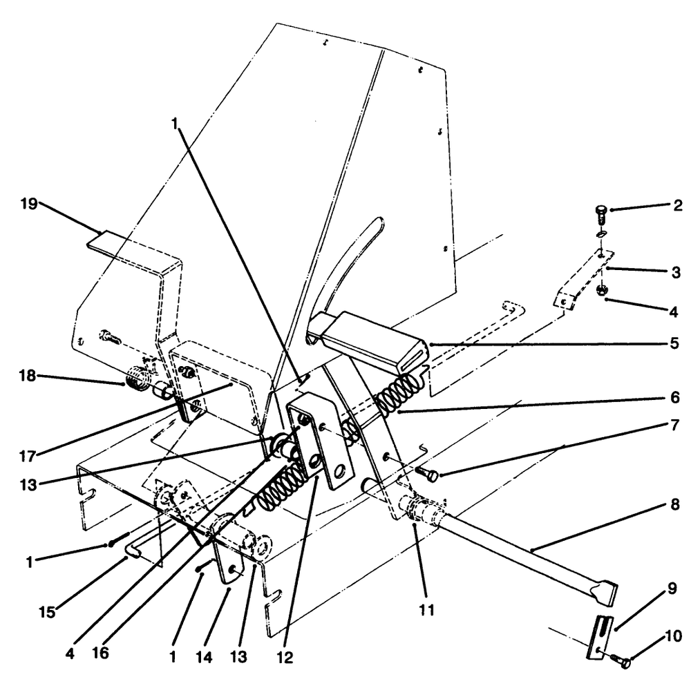 Brake & Clutch Assembly Diagram and Parts List for 70080 6900001 - 6999999 Toro Lawn Tractor