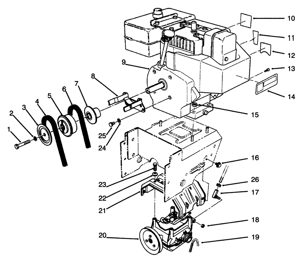 Engine Assembly Diagram and Parts List for 38556 6900001 - 6999999 Toro Snow Blower