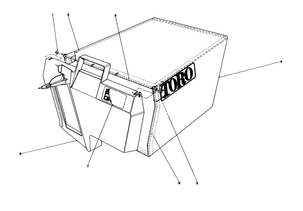 Grass Bag Assembly No. 11-0189 Diagram and Parts List for 20627C 6000001 - 6999999 Toro Lawn Mower