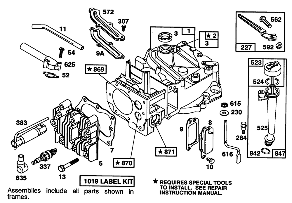 Engine Briggs & Stratton Model 122702-3171-01 Diagram and Parts List for 16401 39000001 - 39999999 Toro Lawn Mower
