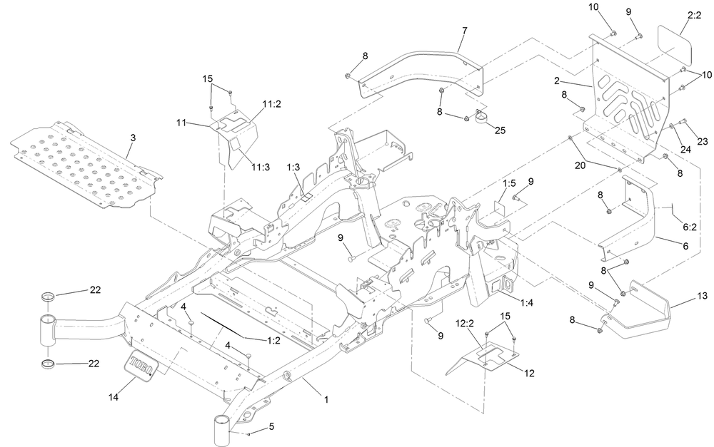 Frame Assembly Diagram and Parts List for 74946 403226808-999999999 Toro Lawn Mower