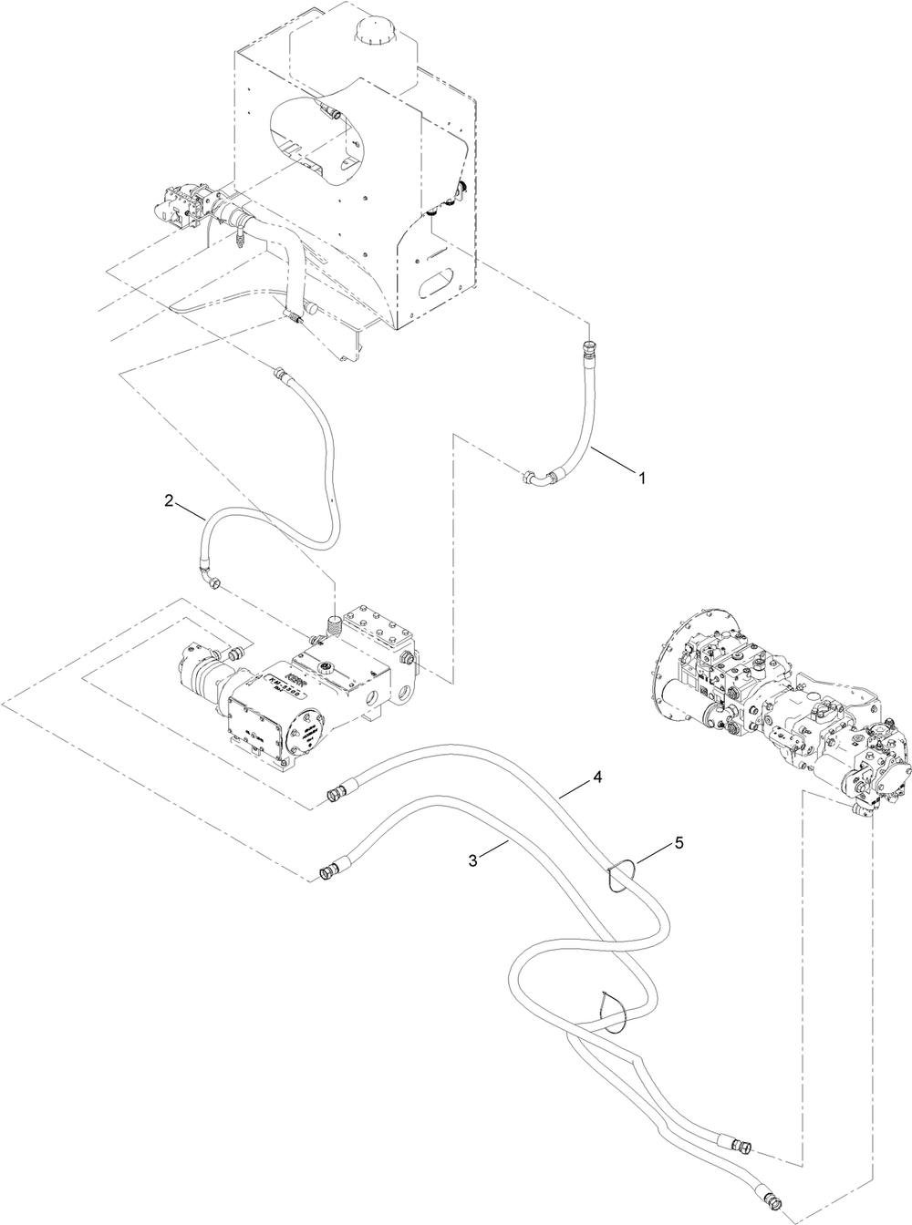 Hydraulic Pump Hose Assembly No. 4 Diagram and Parts List for 23898 400000000 - 999999999 Toro Lawn Tractor Accessories