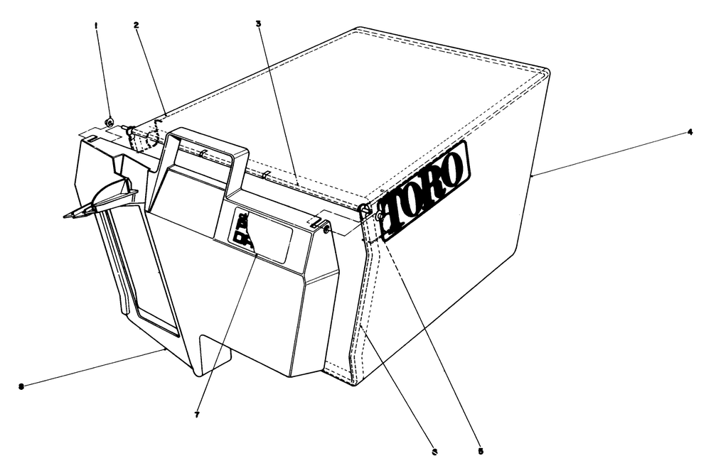 Grass Bag Assembly No. 11-0189 Diagram and Parts List for 20680 4000001 - 4999999 Toro Lawn Mower